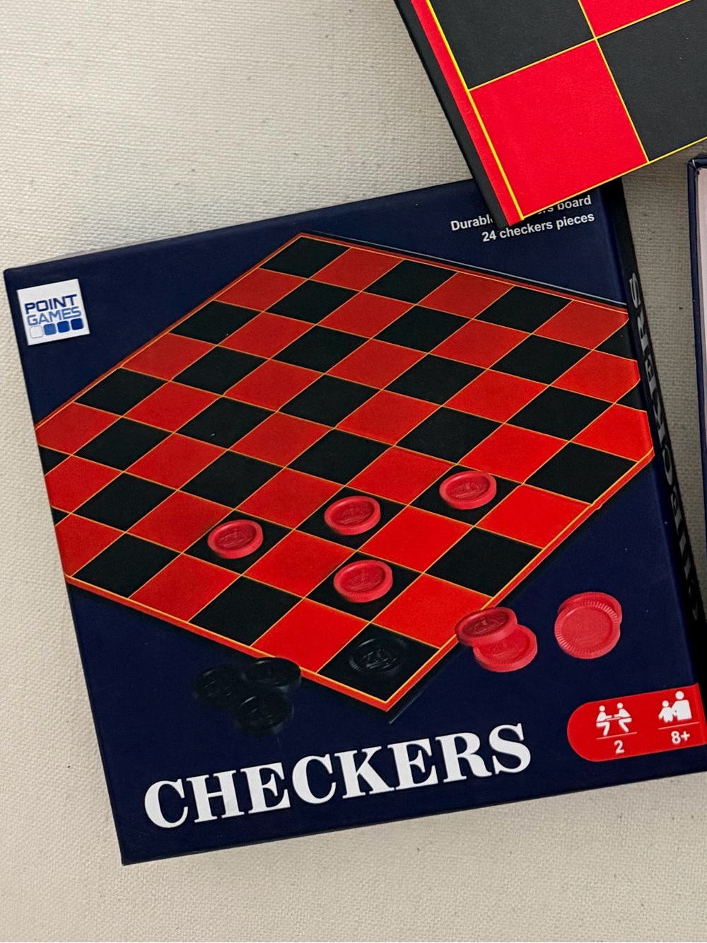 Full size Checkers Game folds down to 1/4 size
